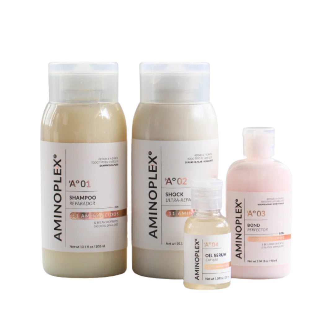KIT FULL AMINOPLEX® – SHAMPOO REPARADOR + SHOCK ULTRA-REPARADOR + BOND PERFECTOR + OIL SERUM